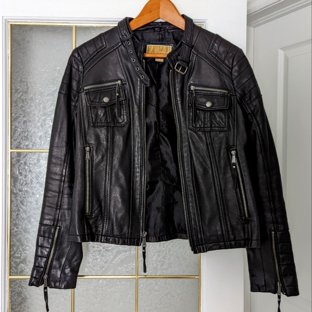 Michael Kors Leather Jacket Size M